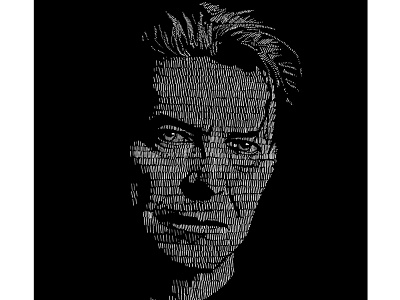 David black and white crosshatch david bowie digital illustration music portrait ziggy stardust