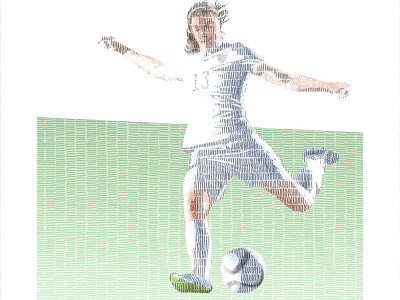 Team USA crosshatch digital editorial illustration soccer sports team usa