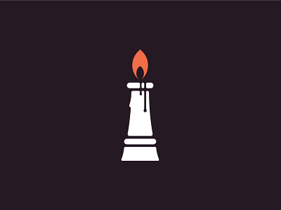 Candle Chess Logo For Sale app branding candel chess icon logo mind game vector