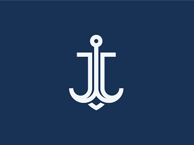 J Anchor Logo alphabet anchor app boat branding icon j logo logo sea ship anchor vector