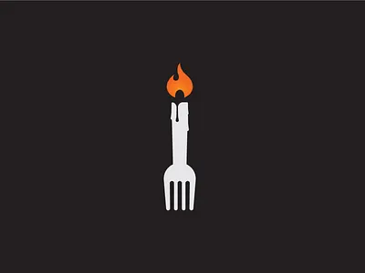 Fork Candle Logo app branding burn candle logo candlelight flame fork glow logo restaurant vector