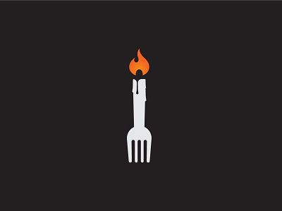 Fork Candle Logo app branding burn candle logo candlelight flame fork glow logo restaurant vector