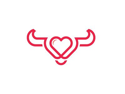 Love Bull Logo animal logo app beauty branding bull heart horn icon logo love bull vector wild