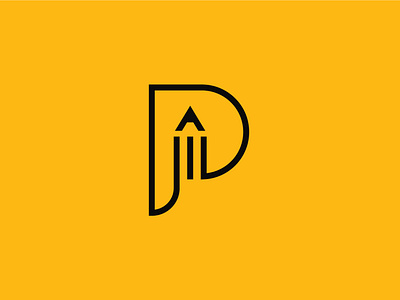 Letter P Pencil Logo