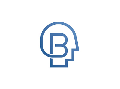 Letter B Brain Logo b logo brain logo head logo human man mind logo psychiatrist psychology