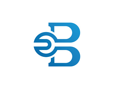 Letter B Wrench Logo app b logo branding design fix logo icon letter b monogram repair tools wrench