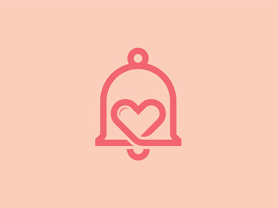 Bell Love Logo alarm app bell branding dating heart icon logo love logo vector