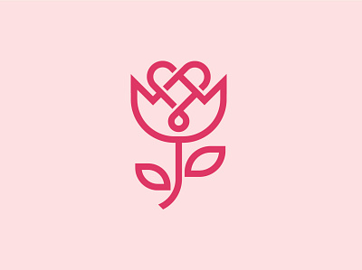 Love Flower Logo app beauty branding dating fashion flower heart icon logo love loving plant romantic vector