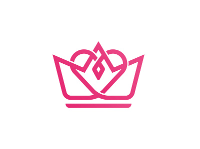 Love Crown Logo app branding crown heart icon jewelry king logo love princes queen romance royal vector wedding