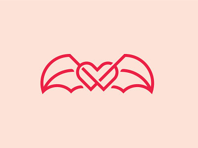 Love Bat Logo animal logo app bat logo branding dating fly heart icon logo love romance vampire vector wild wings