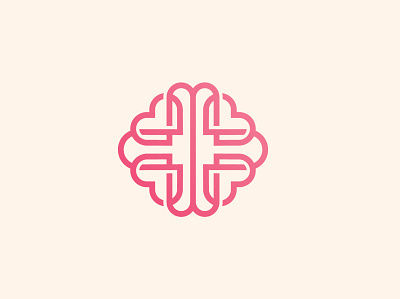 Love Brain Logo app brain branding care happy heart icon logo love logo mind monoline romance vector wellness
