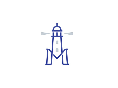 Letter M Lighthouse Logo