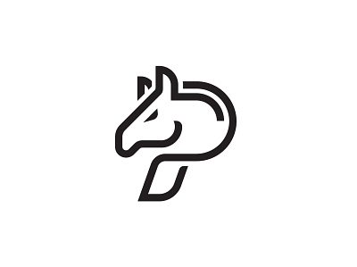 Letter P Horse Logo animal logo app branding horse logo icon letter p logo p logo p monogram sports strength strong vector wild