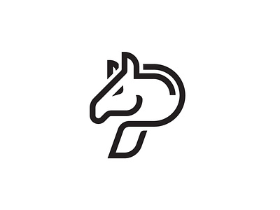 Letter P Horse Logo