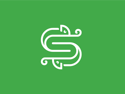 S Chameleon Logo animal logo app branding chameleon logo icon letter s lizard logo reptile s logo s monoline vector wild