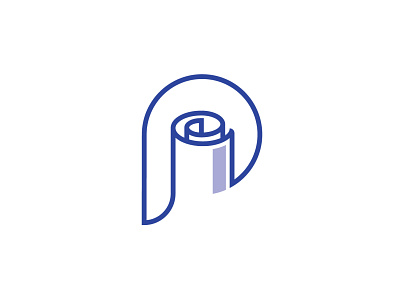 Letter P Paper Logo app branding fold letter p logo news paper p logo paper print publish roll vector