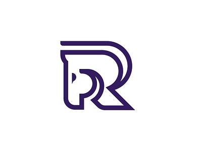 Letter R Horse Logo