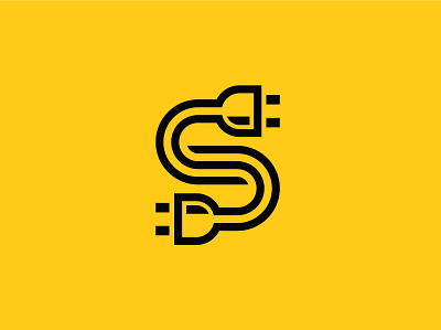 Letter S Plug Logo app branding electric energy icon logo monoline plug s initial s logo s monogram technology vector