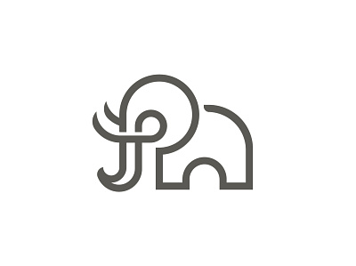 Little Mammoth Logo animal logo app branding elephant logo icon little elephant logo mammoth minimal monoline vector wild