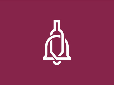 Wine Bell Logo alarm app bar bell bottle branding icon logo ring sound vector wine