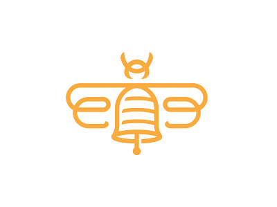 Bee Bell Logo alarm animal logo app bee bell branding fly hive honey hour icon logo ring vector