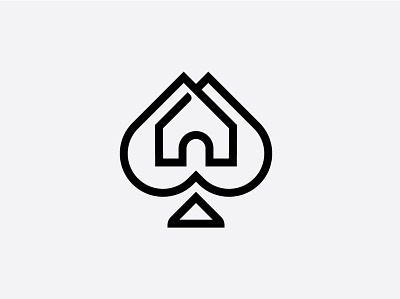 Ace House Logo ace logo app branding card game gambling home house icon logo poker real estate spade vector