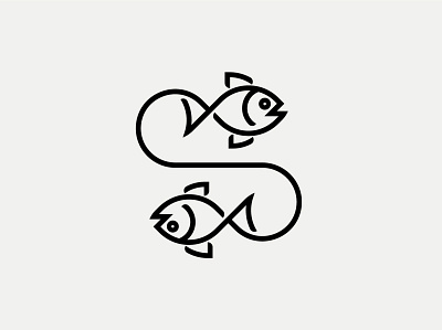 Fish Letter S Logo animal logo branding fish logo fishing hook icon letter s liner logo marine ocean s logo s monoline sea vector wild