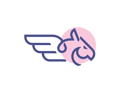 Winged Horse Pegasus Logo animal logo app branding fly horse icon line logo mammal monoline mythical pegasus vector wild winged