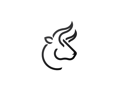 Bull Logo animal logo app branding buffalos bull logo horn icon line logo monoline logo vector wild
