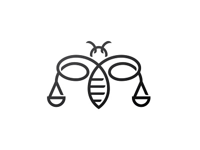 Justice Bee Logo animal logo app attorney bee branding fly icon insect justice law legal logo scale vector