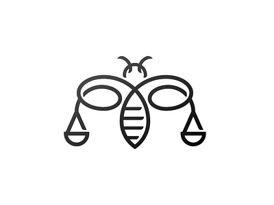 Justice Bee Logo animal logo app attorney bee branding fly icon insect justice law legal logo scale vector