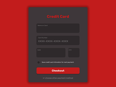 Daily UI #002 - Credit Card Checkout dailyui design ui