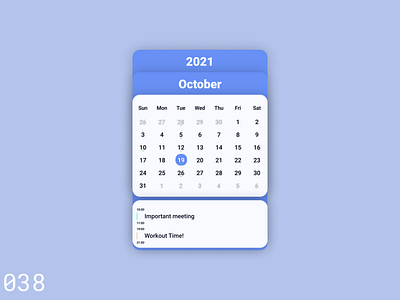 Daily UI #038 - Calendar dailyui design ui