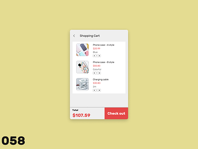 Daily UI #058 - Shopping Cart dailyui design ui