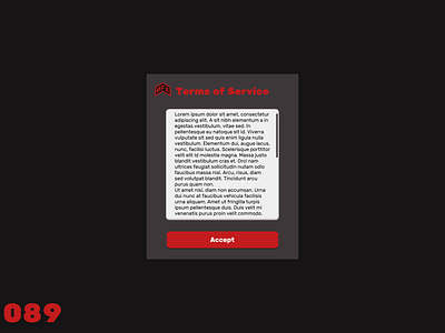 Daily UI #089 - Terms of Service