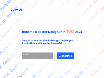 Daily UI #100 - Redesign Daily UI Landing Page dailyui design ui
