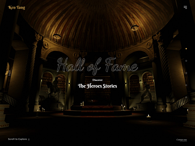 Hall Of Fame 3d 3d animation hall hero historic historical history interactive minimal minimalist web design