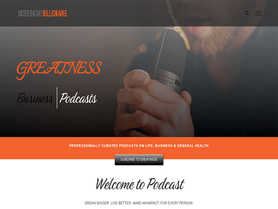 Themodernday Billionaire -Podcast website. branding design graphic design graphics header illustration logo slider ui