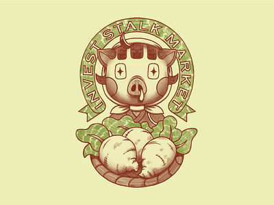The Pig of Wolfstreet animal crossing boar farming graphic tee illustration pig pop culture tshirt video games