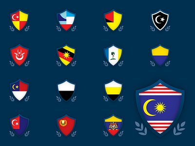 Raja Futsal | State Flag Icons digi emblem icon logo malaysia state flag