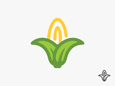 Corn Attachment Logo attachment clippy corn eco farm green logo mark nature tech