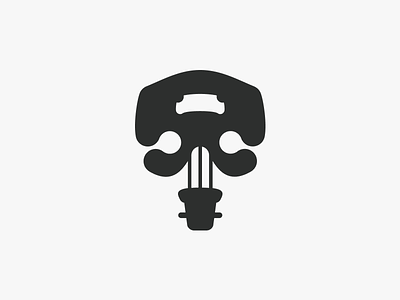 Musical Skull Logo banjo bones cellos guitar human logo logos maestro mark music skeleton skull viola violin