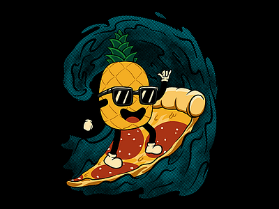 Surf Up design art graphic hawaiian pizza pineapple shirt skateboard surf surfer surfing tee tee design