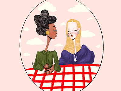 Chit Chat at the Gingham design fashion graphic design illustration