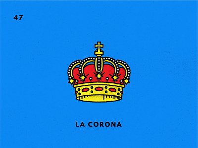 LA CORONA art crown design graphic grit illustration king line loteria texture typography vector