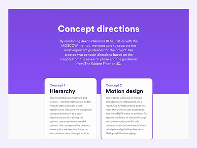 ANWB - Casestudy motion design for design systems cards case study casestudy framer microinteraction mockup one page onepager prototype purple research scroll ux animation