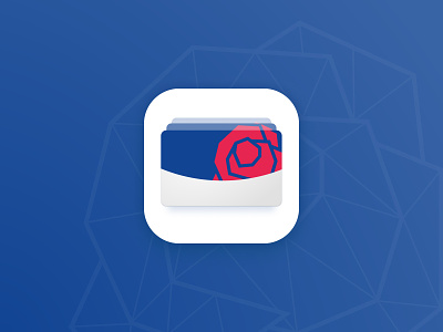 ROOS24 Loyalty app - App Icon blue brand brand identity cards cards icon community dutch floating icon ios app ios app icon line art logo logo design loyalty card pass passes red rose squircle