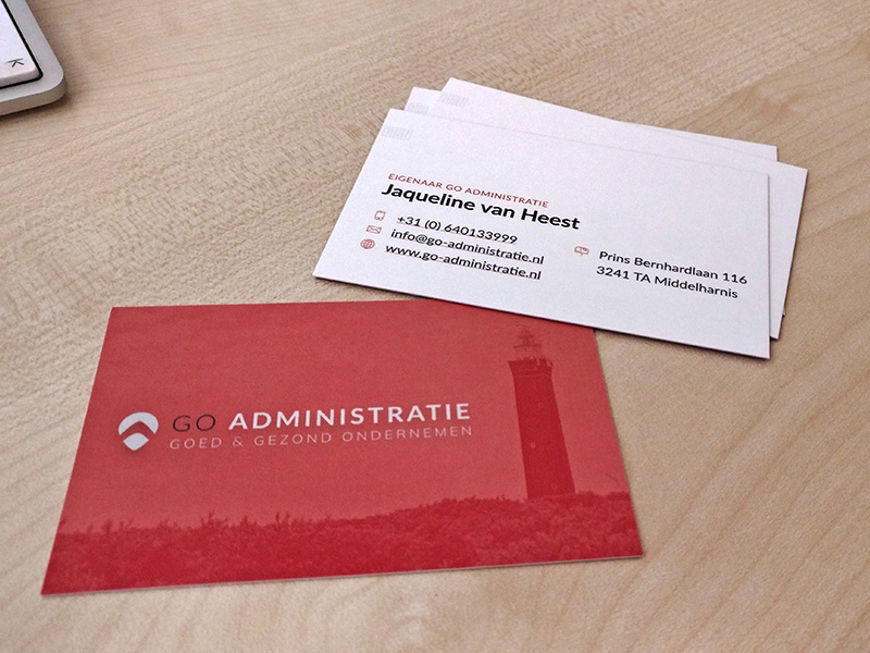 Businesscard GO Adminstratie accountancy accountant financial administration print design business business card