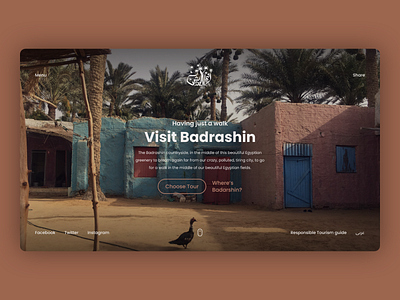 Badrashin cta design guide language menu one screen scroll share simple slides social tourism tourist transition travel trees urban visit