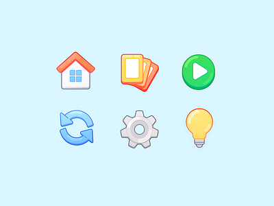 place it right! | hypercasual mobile game icons cartoony collection figma flat game ui gear gui hypercasual icon illustration play ui vector